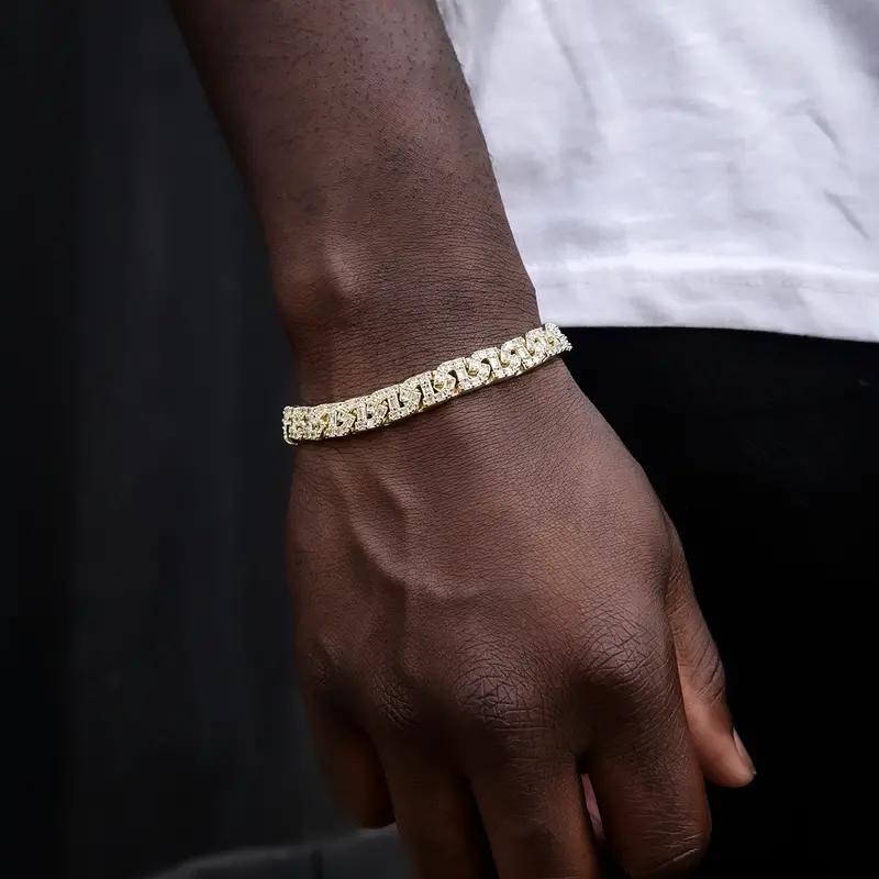 Yellow Gold Baguette Chain Link Bracelet 1