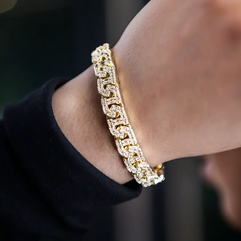 Yellow Gold Baguette Link Bracelet 1