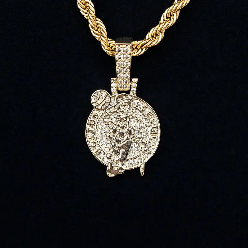 Yellow Gold Boston Celtics Mini Logo Necklace – Official Nba Jewelry 1