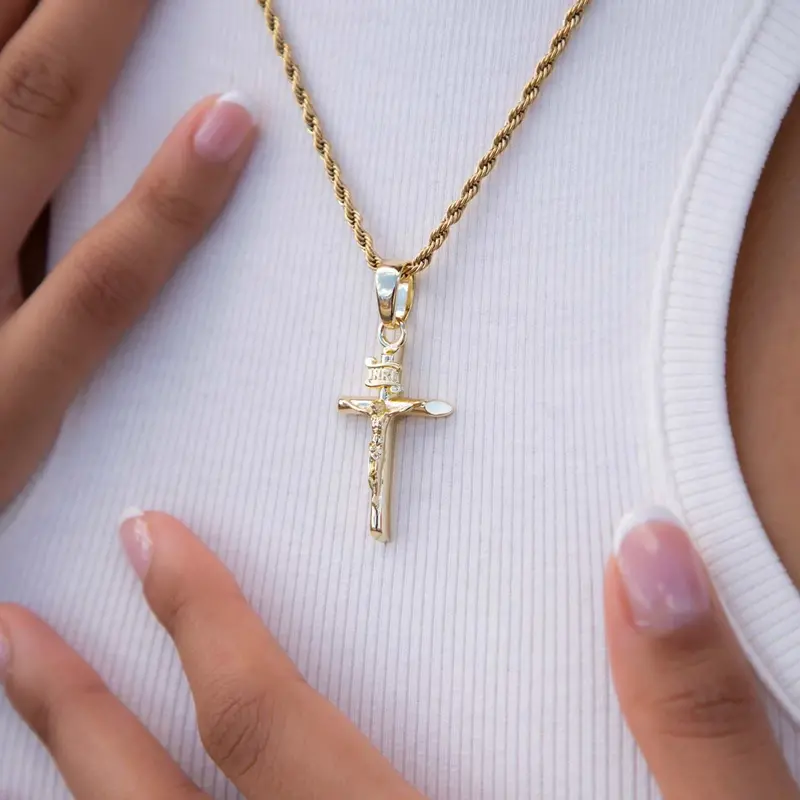 Yellow Gold Crucifix Charm Necklace – Timeless Symbol 1