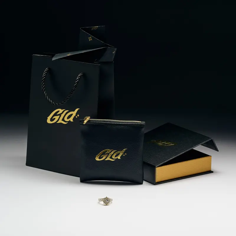 Yellow Gold Iced Rose Ring Gift Set – Brilliant Rose-Themed Band 1