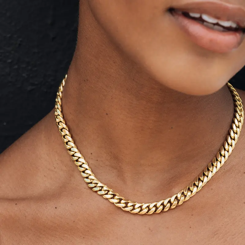 Yellow Gold Miami Cuban Necklace – 8Mm Link 1