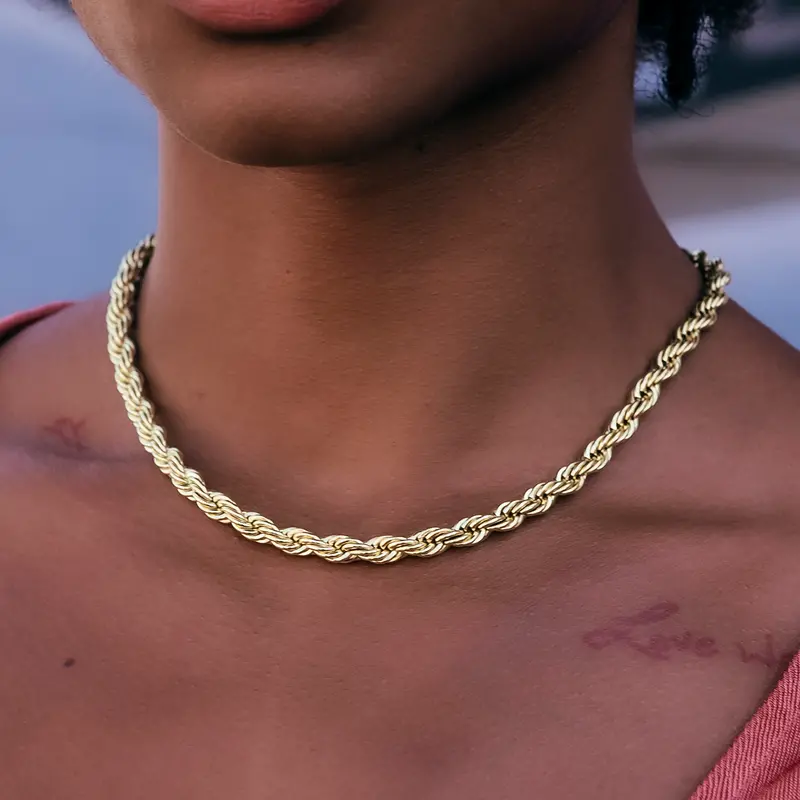 Yellow Gold Rope Necklace – 6Mm 1