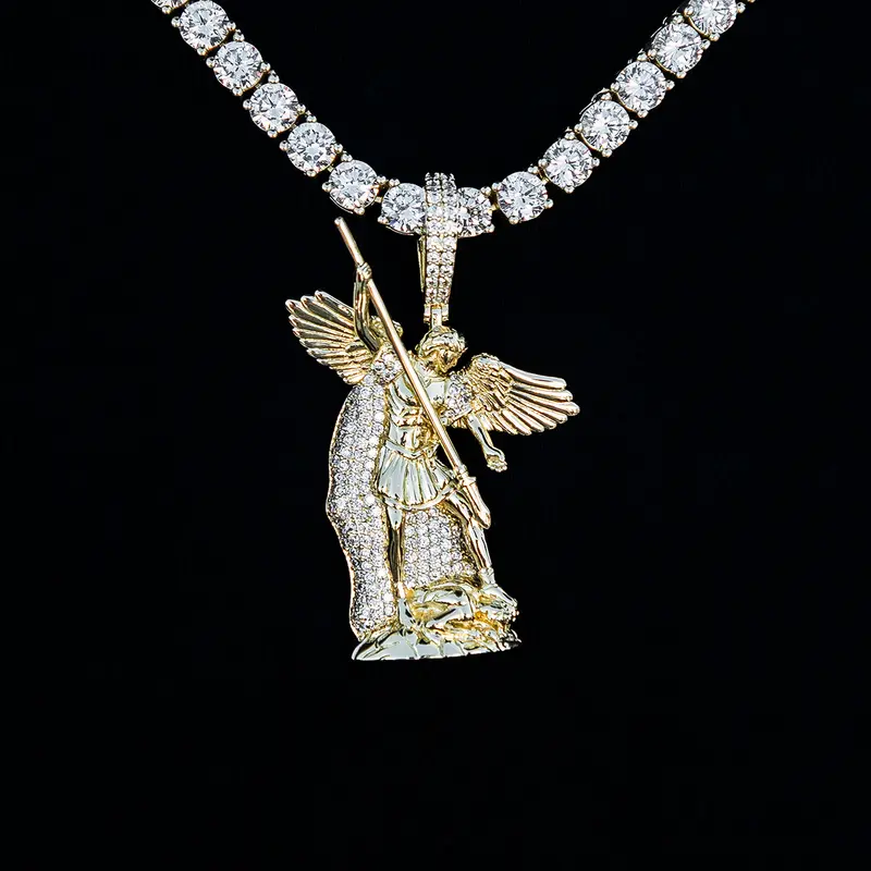 Yellow Gold Saint Michael Devotional Pendant 1