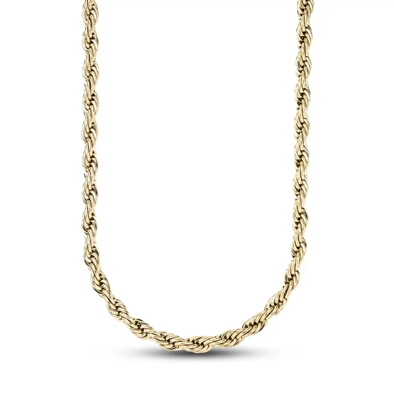 Yellow Gold Vermeil 6Mm Rope Necklace – Lustrous Warm-Tone Finish 1
