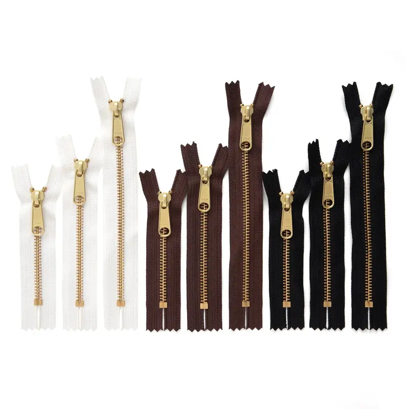 Ykk #5 Brass Complete Zipper Assembly 1
