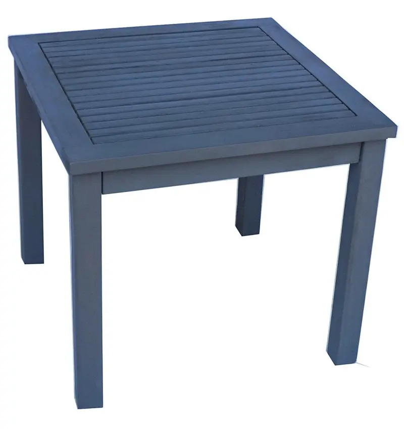 Zen Garden Dark Grey Hardwood Square Side Table – 19" X 19" X 17.5" 1