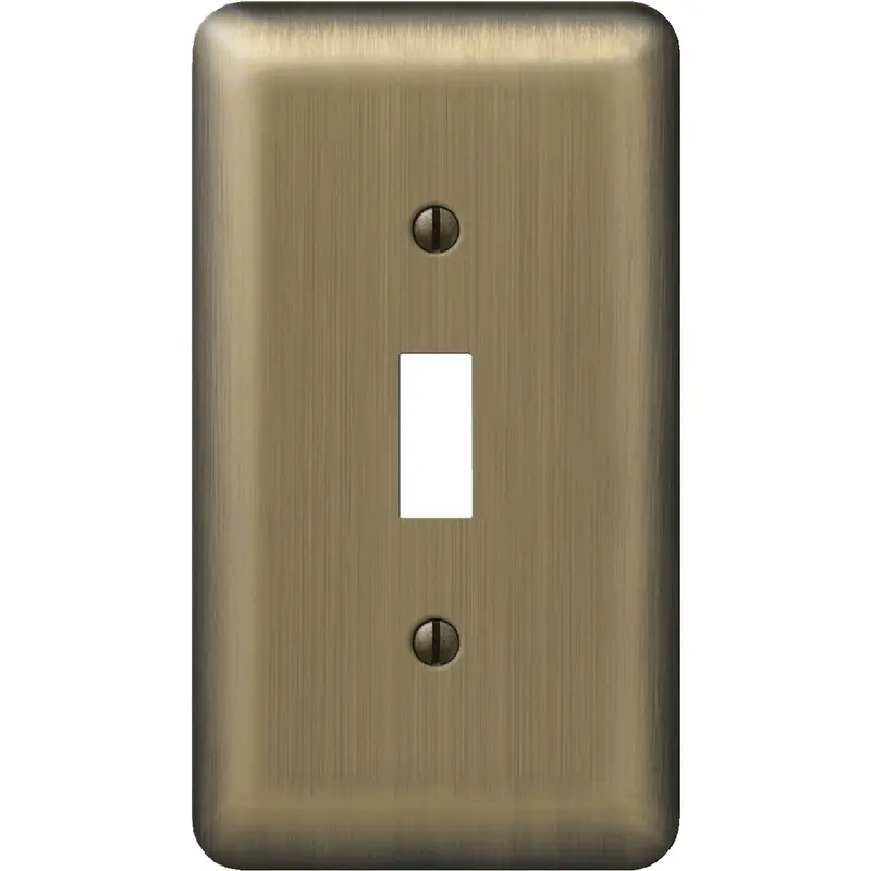 Amerelle Brushed Brass Toggle Switch Wall Plate – Single-Gang Stamped Steel Cover 1