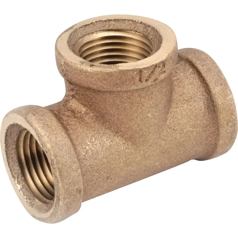 Anderson Metals Red Brass Threaded Tee Fitting – 3/4" Npt, Corrosion-Resistant Plumbing Component 1