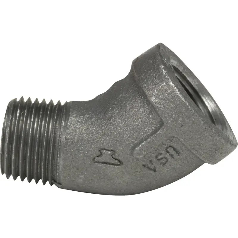 Anvil 1-Inch Malleable Black Iron 45° Street Elbow — 1/4 Bend Fitting 1