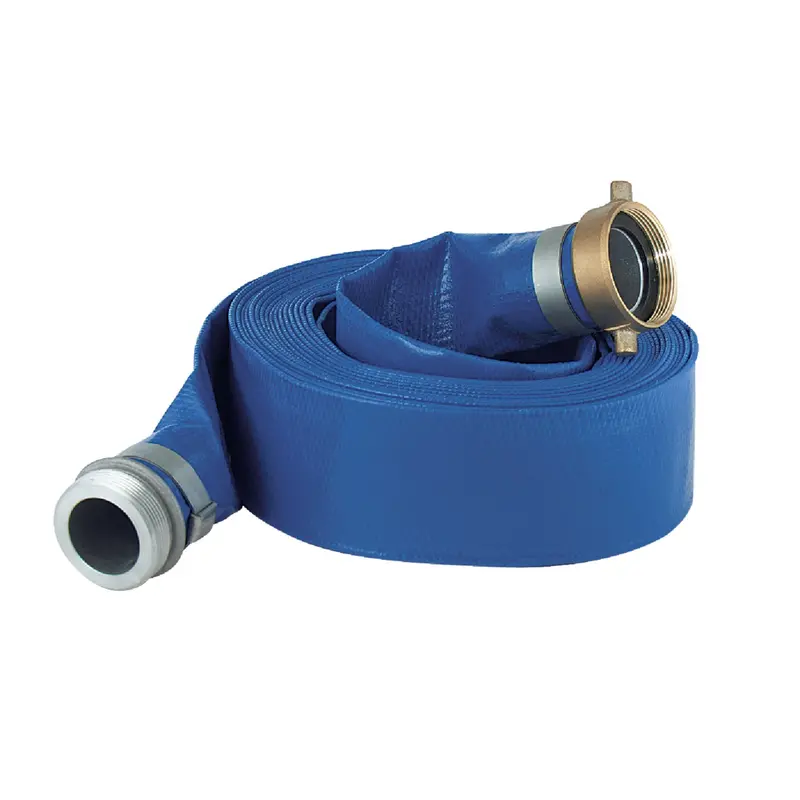 Apache Blue Reinforced Pvc Lay-Flat Discharge Hose – 2-Inch X 25-Foot W/ M/F Ends 1