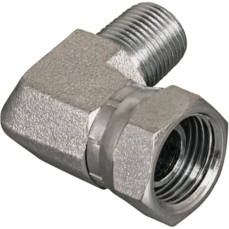 Apache Swivel Hydraulic Hose Adapter – 1/2" Male × 1/2" Female Pipe, 90° 1