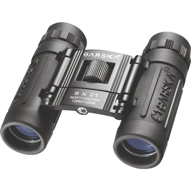 Barska 8X21 Compact Binoculars – Gray Rubber-Armored Lightweight Design 1