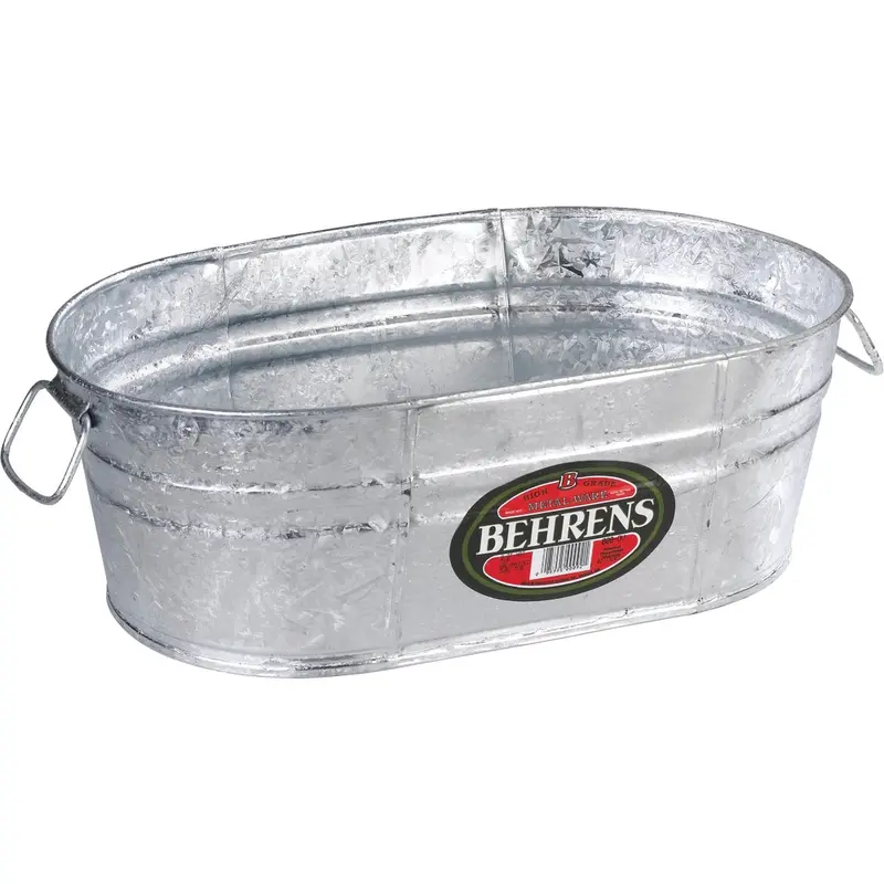 Behrens Hot-Dipped Galvanized Utility Tub – 9-Quart Oval Design 1