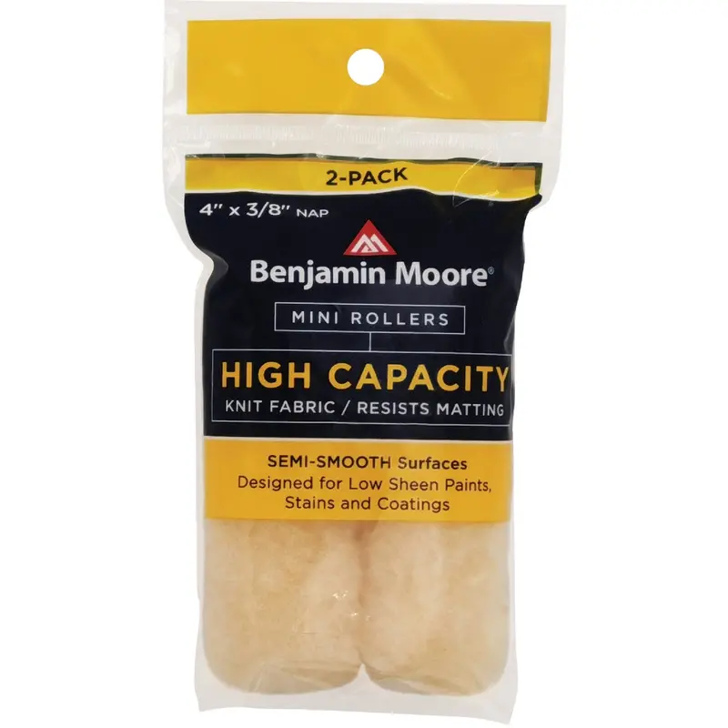 Benjamin Moore Mini Roller Cover – 4-Inch × 3/8-Inch Nap, High-Capacity, 2-Pack 1
