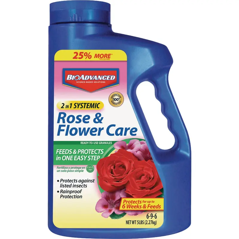 Bioadvanced Rose & Flower Care Granules – 2-In-1 Insect Killer & Fertilizer, 5-Pound Ready-To-Use 1