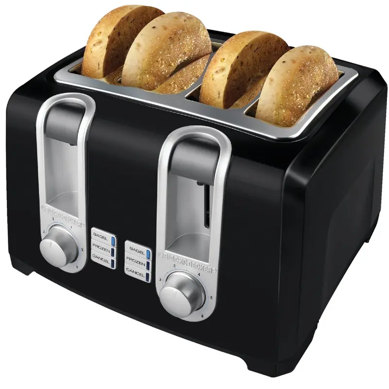Black & Decker 4-Slice Toaster – Sleek Black Finish 1