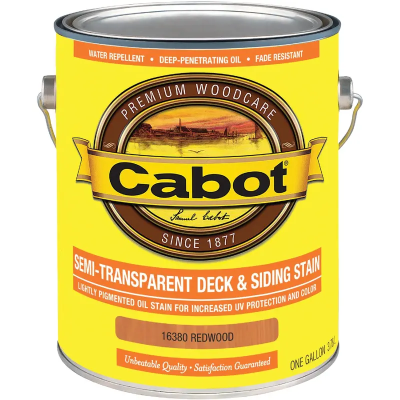 Cabot Semi-Transparent Exterior Wood Stain – Redwood, 1 Gallon, Low-Voc 1