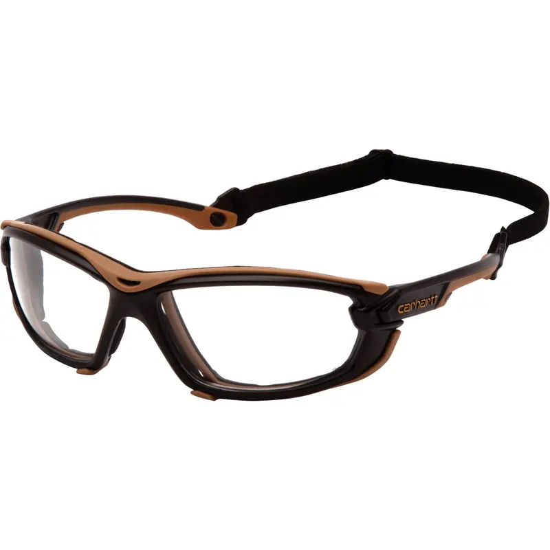 Carhartt Toccoa Safety Glasses – Black/Tan Frame With H2Max Anti-Fog Lenses 1