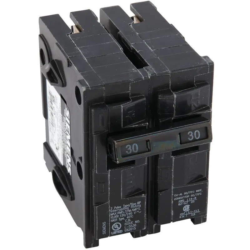 Connecticut Electric 30A Double-Pole Circuit Breaker – Standard Trip, Interchangeable Panel Mount 1