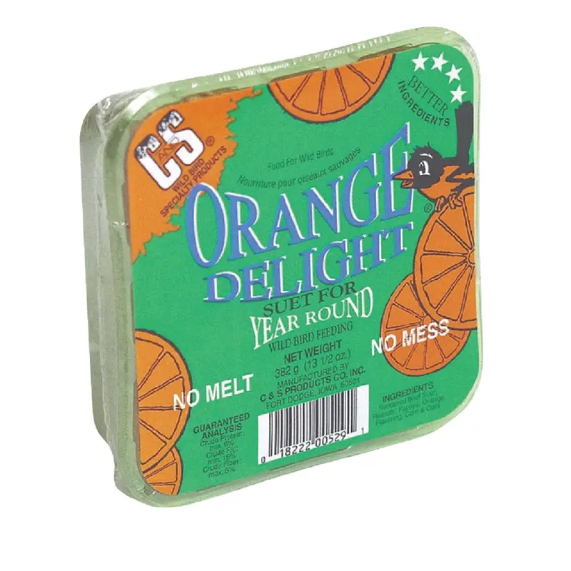 C&S Orange Delight Suet Cake – 13.5 Oz Wild Bird Food 1