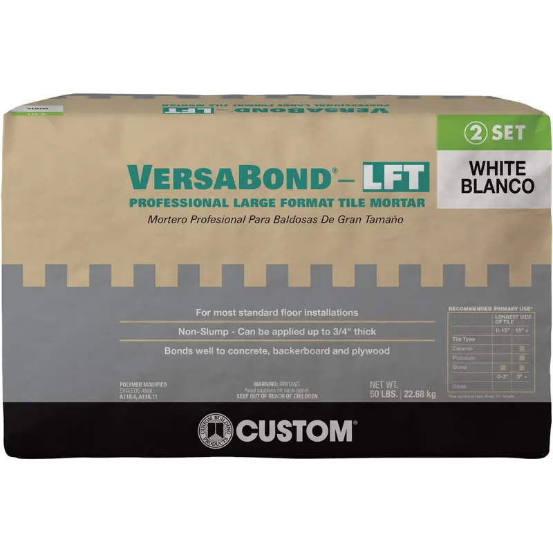 Custom Building Products Versabond Large-Format White Tile Mortar – 50-Pound Bag 1