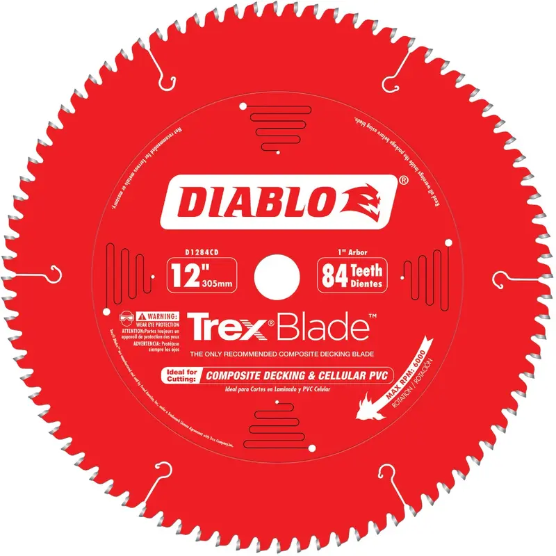 Diablo Trex 12-Inch Circular Saw Blade – 84-Tooth For Composite & Pvc Decking 1