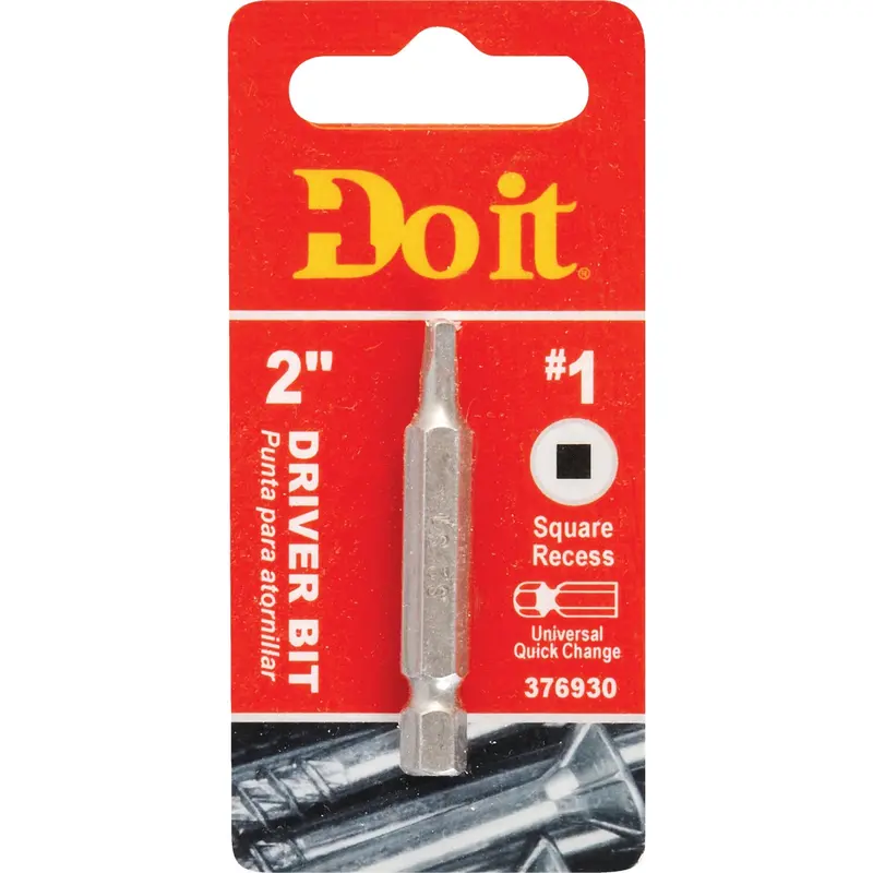 Do It #1 Square Recess Power Screwdriver Bit – 2" Industrial-Grade Driver Tip 1