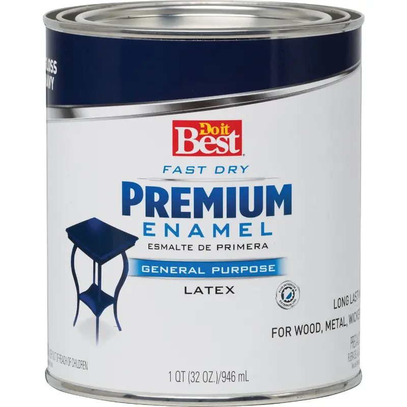 Do It Best Acrylic Latex Gloss Enamel – Navy Blue, Fast-Dry Formula, 1 Quart 1