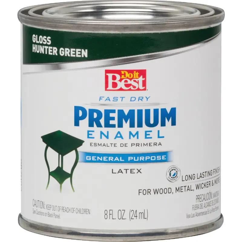 Do It Best Fast-Drying Gloss Enamel Paint – Hunter Green, Acrylic Latex, 1/2 Pint 1