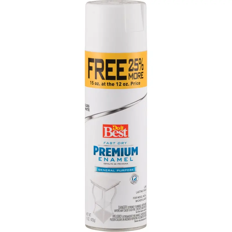 Do It Best Premium Enamel Spray Paint – 15-Ounce Gloss Finish, White 1