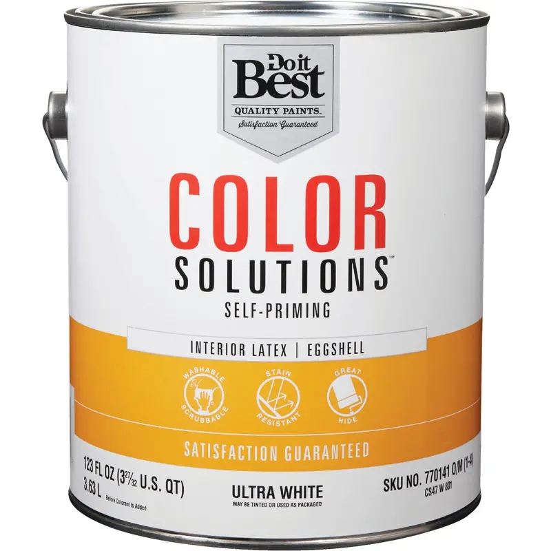 Do It Best Ultra White Eggshell Interior Latex Paint – Self-Priming, 1 Gallon 1