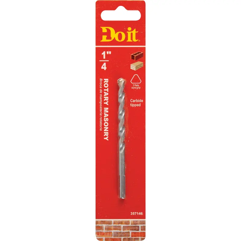 Do It Rotary Masonry Drill Bit – 1/4" × 4", Carbide-Tipped For Concrete And Brick 1