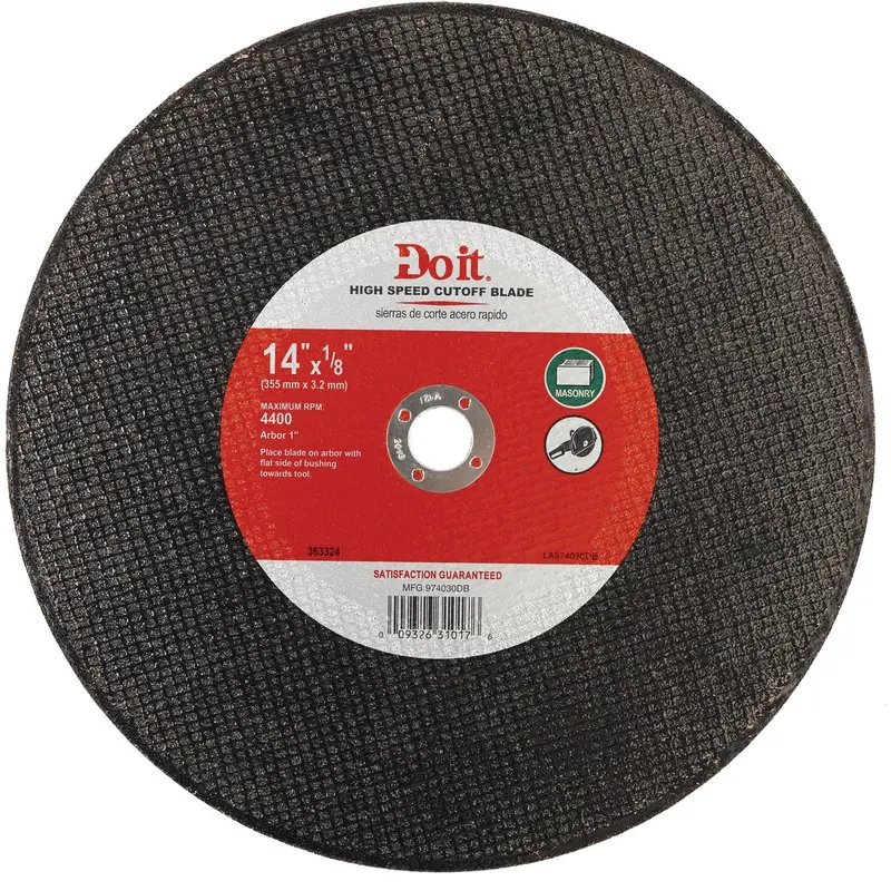 Do It Type 1 Masonry Cut-Off Wheel – 14" X 1/8" X 1", For Angle Grinders 1