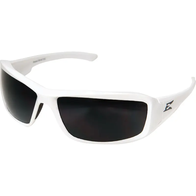 Edge Eyewear Brazeau Safety Glasses – Gloss White Frame With Smoke Lenses 1