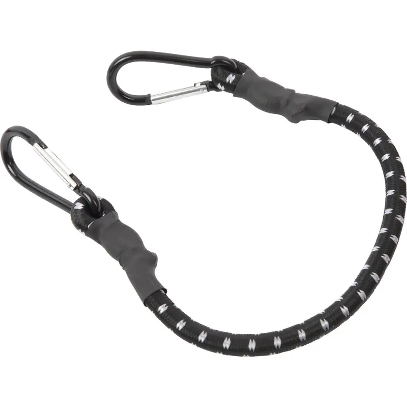 Erickson Heavy-Duty Bungee Cord – 1" × 24", Black, Featuring Carabiner Hooks 1