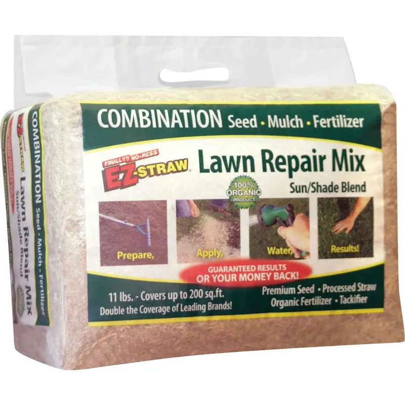 Ez Straw Organic Sun & Shade Lawn Repair Mix – 11 Lb (Covers 200 Sq. Ft.) 1