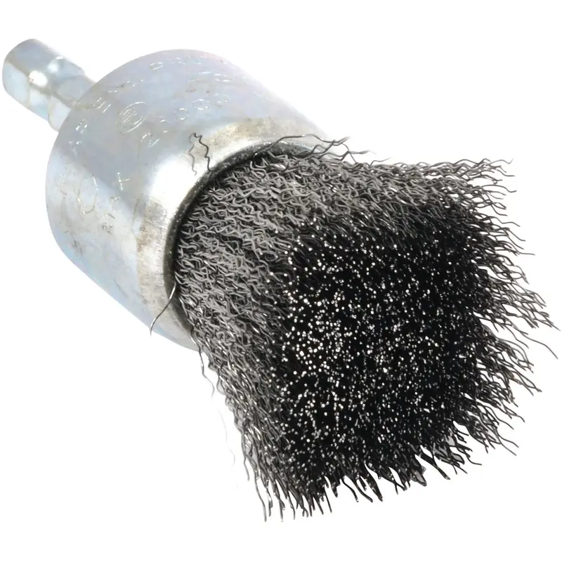 Forney Drill-Mounted Wire Brush – 1-Inch Hex Shank, .012-Inch Diameter Filaments 1