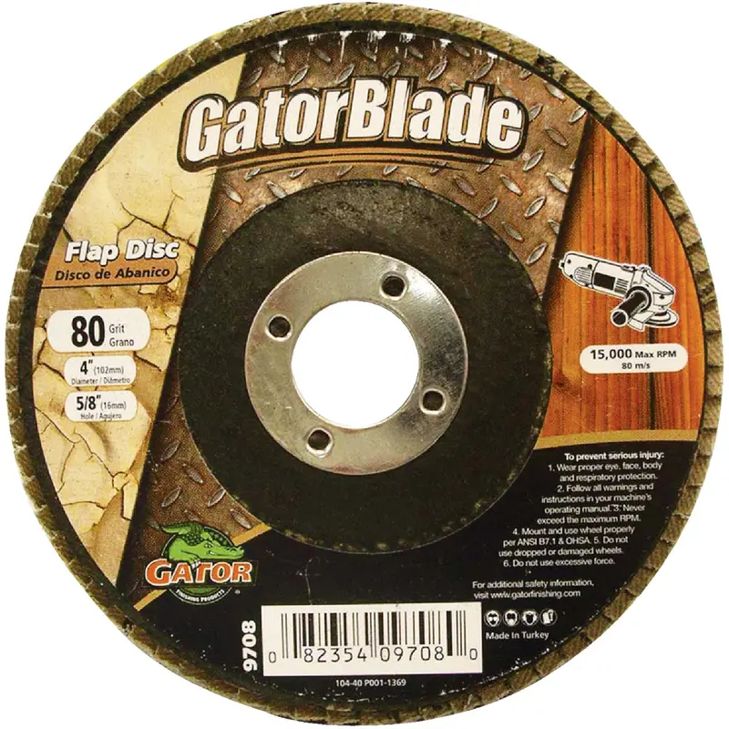 Gator Blade 4" Angle Grinder Flap Disc – Type 29, 80-Grit, 5/8" Arbor 1