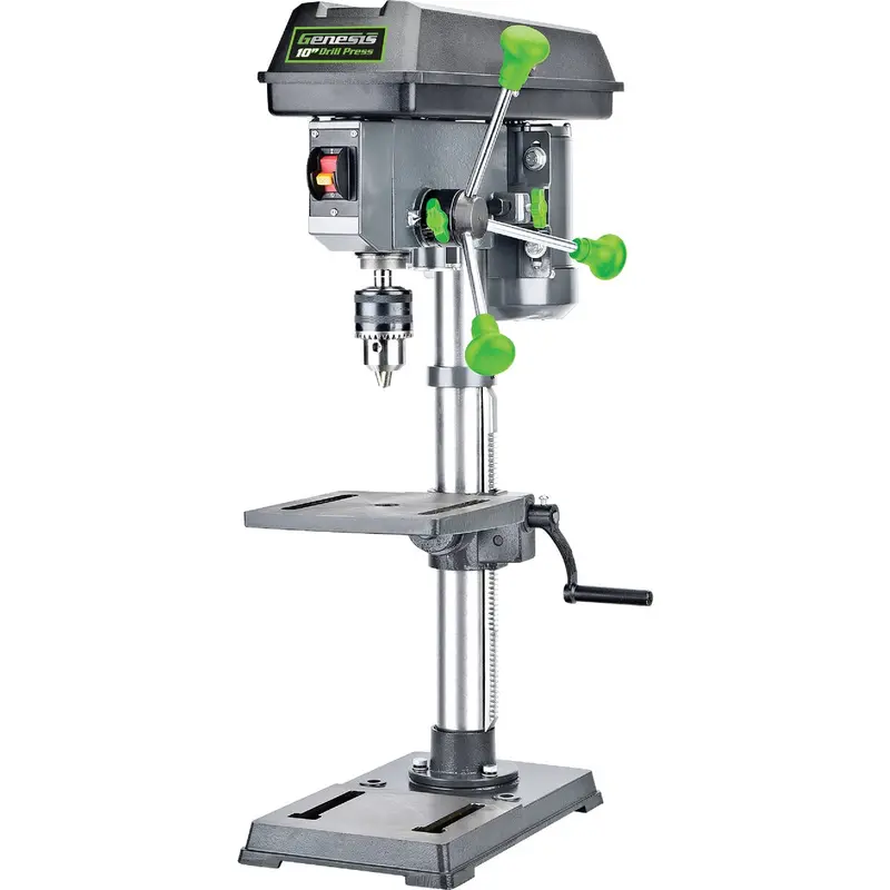 Genesis 10-Inch 5-Speed Benchtop Drill Press With Integrated Work Light 1