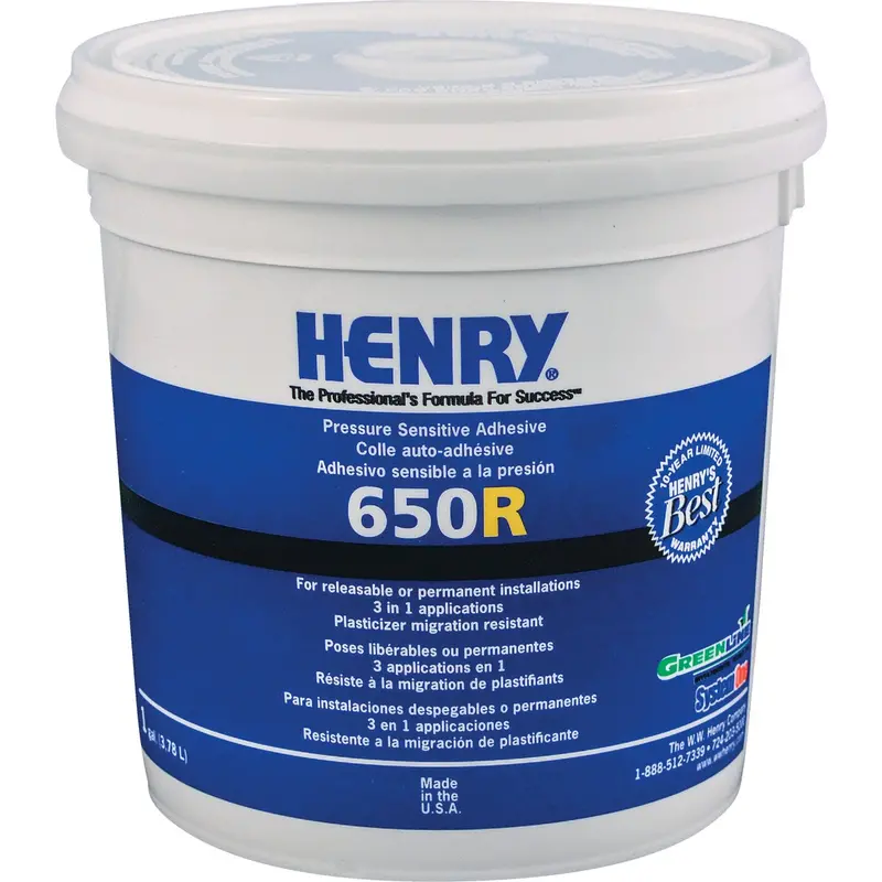 Henry Releasable Pressure-Sensitive Vinyl Floor Adhesive – 1-Gallon Fiberglass-Reinforced Formula 1