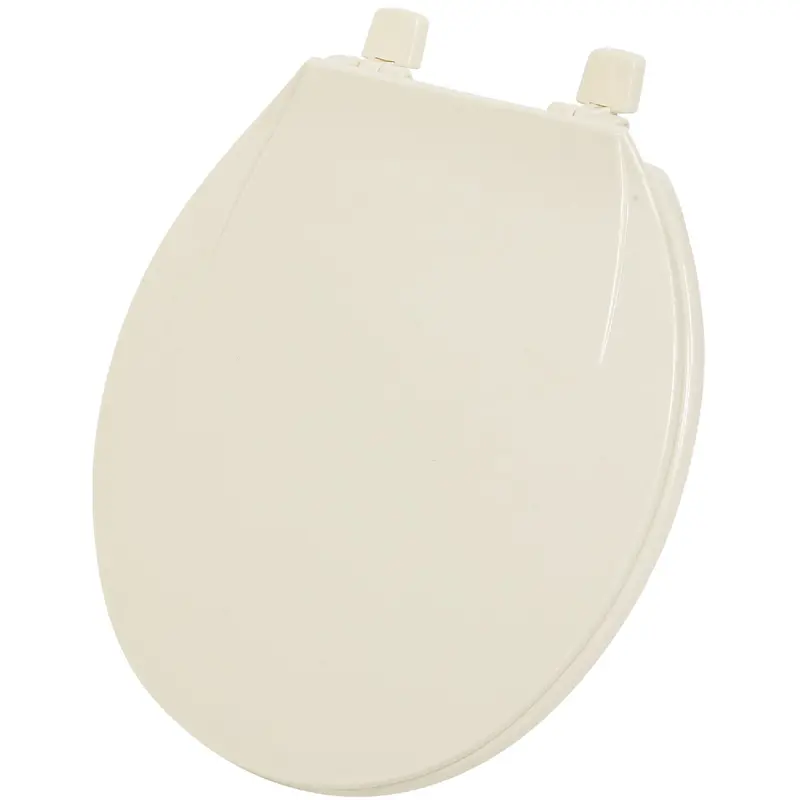 Home Impressions Bone-Colored Plastic Round Closed-Front Toilet Seat 1