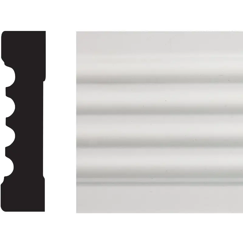 House Of Fara White Mdf Fluted Casing Molding – 3/4-Inch Width × 3-Inch Height × 8-Foot Length 1