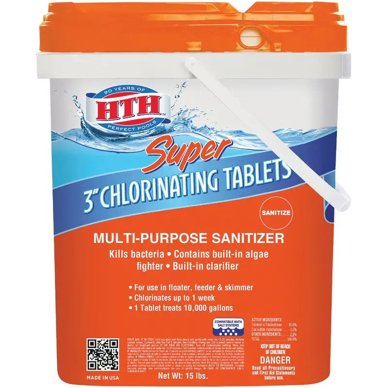 Hth Super Chlorine Tablets – 3 In., 15 Lb. Pool Sanitizing Supply 1