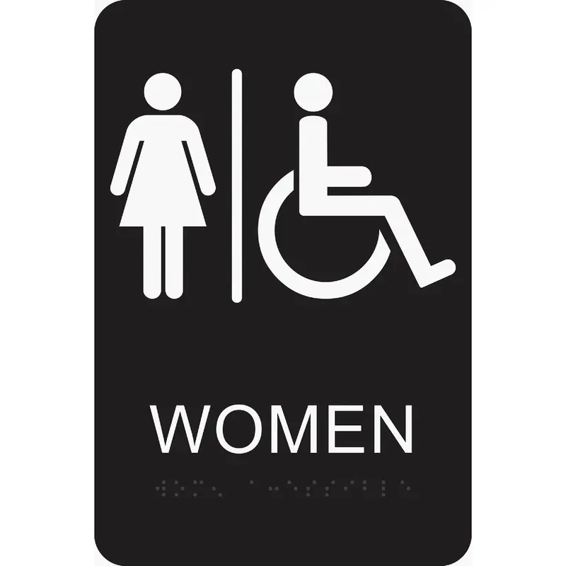 Hy-Ko Deco Series Braille Restroom Sign – Women’S Accessible (Plastic) 1