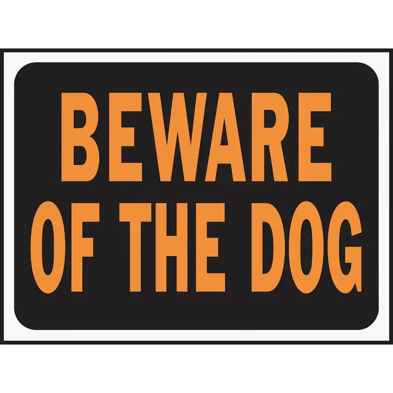 Hy-Ko Plastic “Beware Of The Dog” Warning Sign — Indoor Or Outdoor Use 1