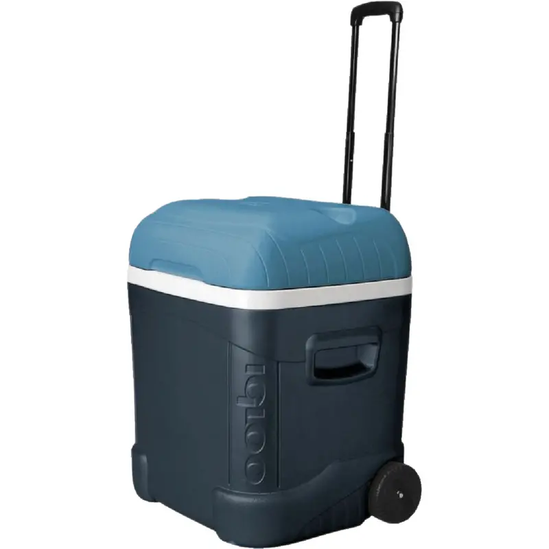 Igloo Ice Cube 70-Quart Wheeled Cooler – Blue Tote-Style Portable Cooler With 2 Wheels And Handle 1