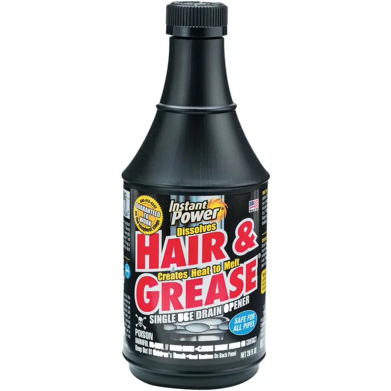 Instant Power Hair & Grease Drain Opener – 20 Oz Single-Use Liquid Formula For Clogged Pipes 1