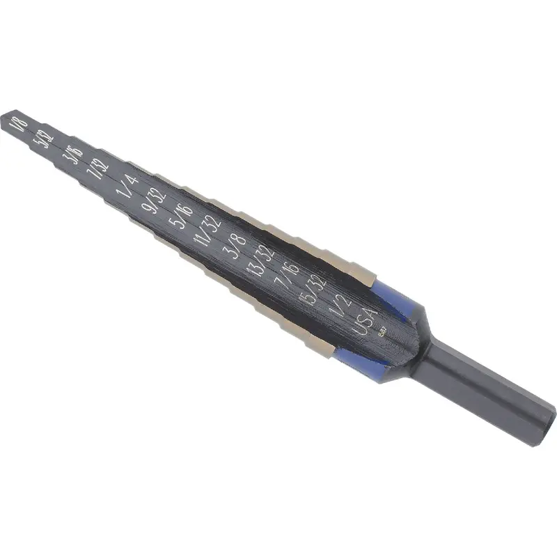 Irwin Unibit Step Drill Bit – 1/8" To 1/2", 13-Step Design For Sheet Metal And Wood 1