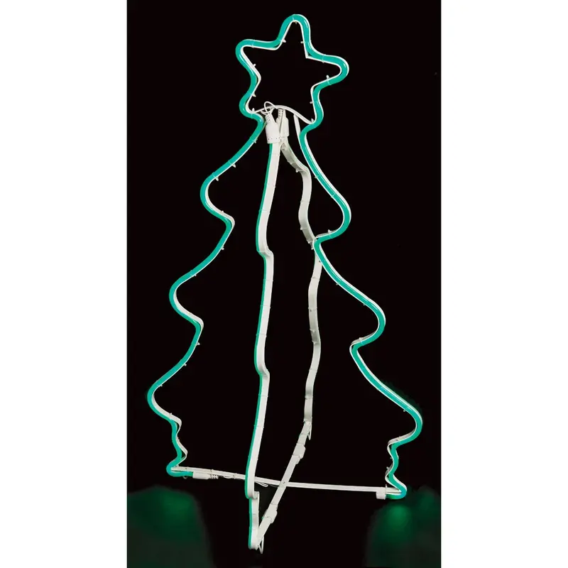 J Hofert 36-Inch Led-Lighted Neon Christmas Tree – Pre-Lit Festive Indoor Display 1